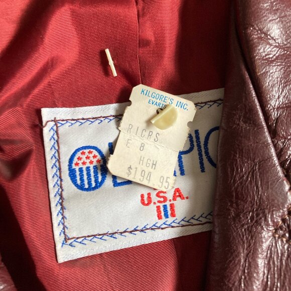 Vintage NWT 70s Leather Coat Trench Coat Sz 19-20 Office Daily Wear Boho Goth - Picture 6 of 15